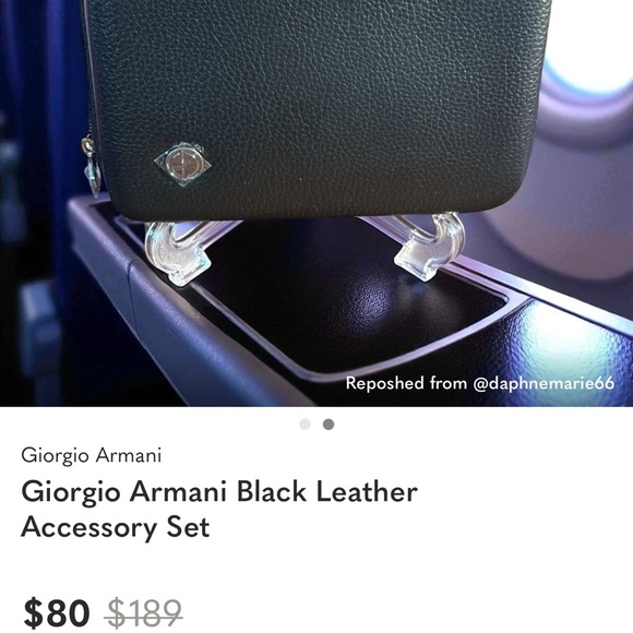 Giorgio Armani black zipper pouch with coin purse - Picture 6 of 6